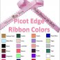 Personalized Favor Ribbons - Picot Edge - Width:3/8" Length:12" (Qty 25)