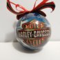 HARLEY DAVIDSON MOTORCYCLES HOLIDAY CHRISTMAS ORNAMENT BLUE DECOUPAGE