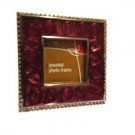 NEW 2 x 2  Purple or Dark Pink Enamel Picture Frame w/ Crystal Trim Photo 2x2