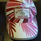 *OCEAN CITY MARYLAND* Ball cap Baseball hat Grass Tan Red Pink Straw One Size