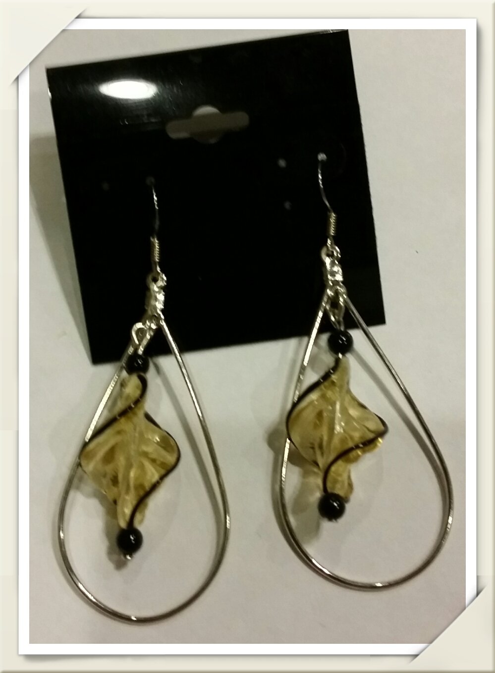 Yellow & Black Dangle Earrings