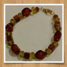 Burnt Orange & Yellow Crystal Bracelet