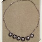Black Rhinestone Flower Necklace