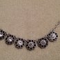 Black Rhinestone Flower Necklace