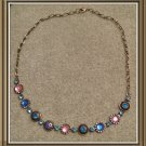 Pink & Blue Rhinestone Necklace