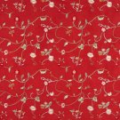 Red, Green and Ivory Suede Upholstery Fabric By The Yard | Embroidered Dots | Pattern #: B147