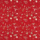 Red, Green and Ivory Suede Upholstery Fabric By The Yard | Embroidered Dots | Pattern #: B147