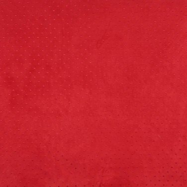 Red Suede Upholstery Fabric By The Yard | Embroidered Dots | Pattern #: B155