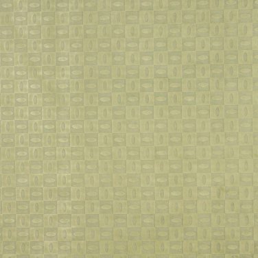 54"" B342 Light Green, Geometric Squares and Ovals Microfiber Upholstery Fabric By The Yard