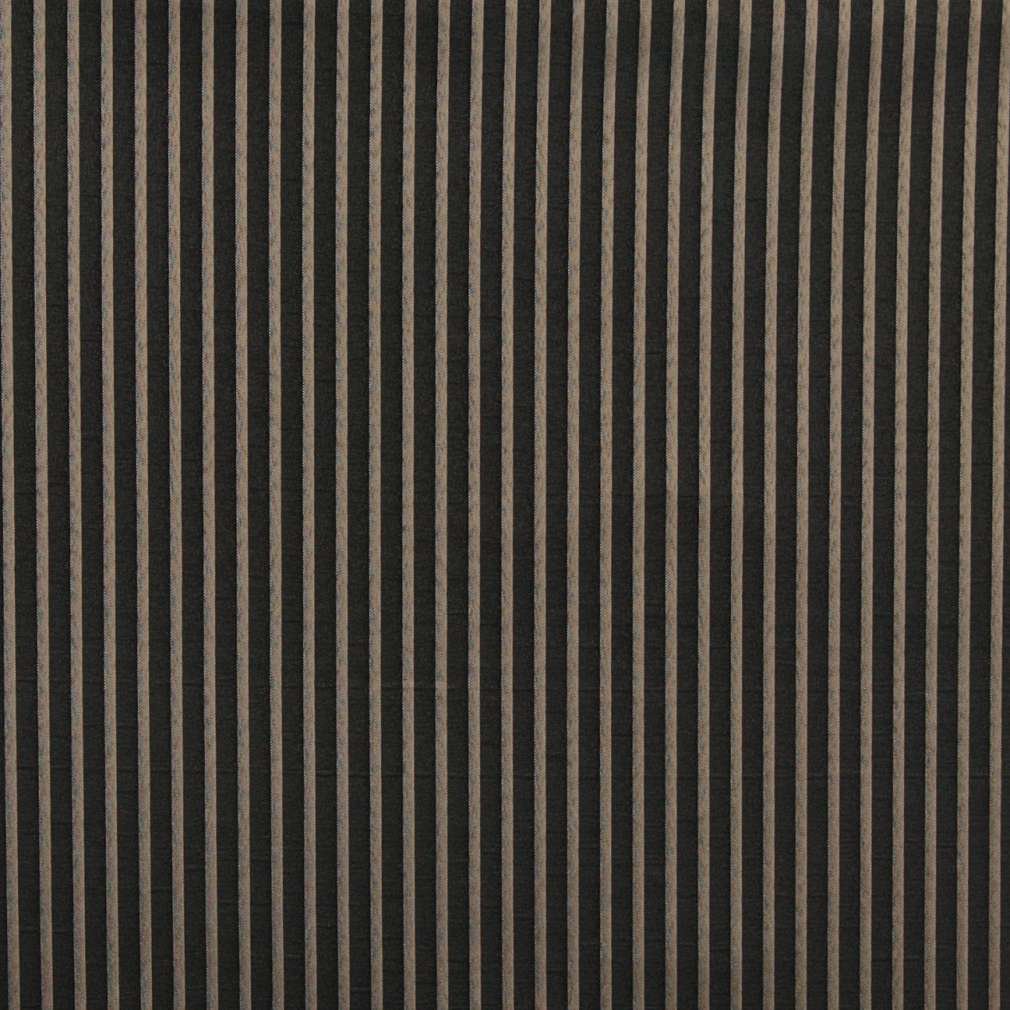 B615 Black, Striped Jacquard Woven Upholstery Fabric By The Yard 54