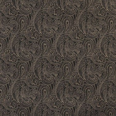B633 Black, Traditional Paisley Jacquard Woven Upholstery Fabric By The Yard | 54"" Wide