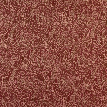 B634 Red, Traditional Paisley Jacquard Woven Upholstery Fabric By The Yard | 54"" Wide
