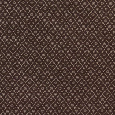 B639 Brown, Floral Trellis Jacquard Woven Upholstery Fabric By The Yard | 54"" Wide