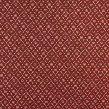 B643 Red, Floral Trellis Jacquard Woven Upholstery Fabric By The Yard | 54"" Wide