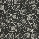 54"" D651 Black, Leafy Scotchgarded Outdoor Indoor Marine Fabric By The Yard