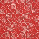 54"" D652 Red, Leafy Scotchgarded Outdoor Indoor Marine Fabric By The Yard