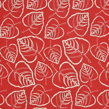 54"" D652 Red, Leafy Scotchgarded Outdoor Indoor Marine Fabric By The Yard