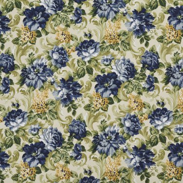 54"" E314 Blue And Green, Floral Outdoor Indoor Marine Fabric By The Yard