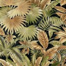 54"" E351 Black, Brown And Green, Floral Leaf Outdoor Indoor Marine Fabric By The Yard