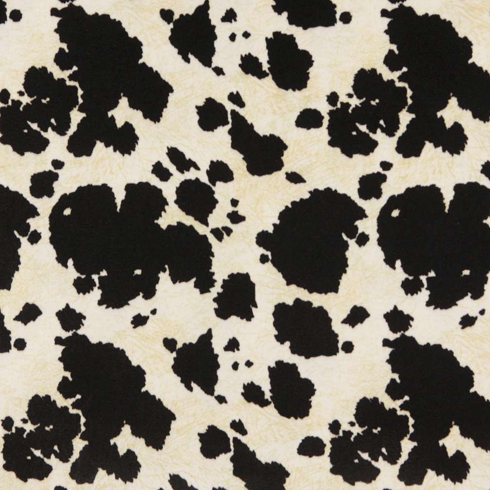 54"" E414 Black And White, Cow, Animal Print Microfiber Upholstery