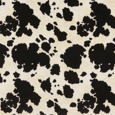 54"" E414 Black And White, Cow, Animal Print Microfiber Upholstery Fabric By The Yard
