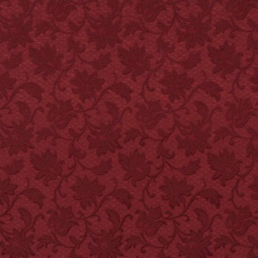 54"" E500 Burgundy, Floral Jacquard Woven Upholstery Grade Fabric By The Yard
