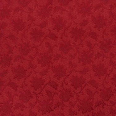 54"" E504 Red, Floral Jacquard Woven Upholstery Grade Fabric By The Yard