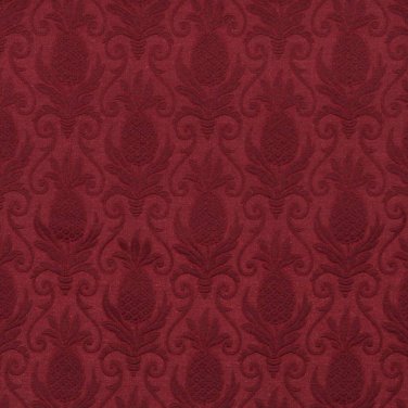 54"" E518 Burgundy, Pineapple Jacquard Woven Upholstery Grade Fabric By The Yard