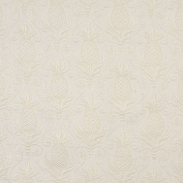 54"" E519 Ivory White, Pineapple Jacquard Woven Upholstery Grade Fabric By The Yard