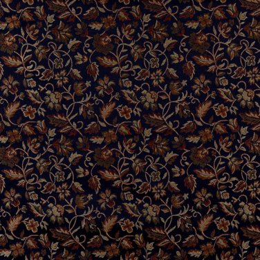 54"" E616 Floral Navy Blue Yellow Green Damask Upholstery Window Treatment Fabric By The Yard