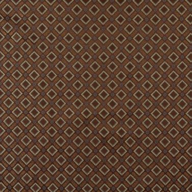 54"" E638, Diamond Brown, Green And Gold Damask Upholstery And Window Treatment Fabric By The Yard