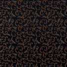E644 Abstract Floral Black Gold Green Orange Damask Upholstery Window Treatment Fabric By The Yard