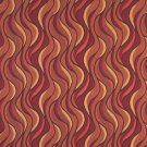 54"" Wide F310 Red, Orange And Gold, Wavy Contemporary Upholstery Grade Fabric By The Yard