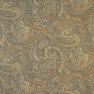 54"" Wide F324 Gold, Bronze And Blue, Paisley Contemporary Upholstery Grade Fabric By The Yard