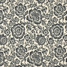 F407 Navy Blue And Beige Floral Matelasse Reversible Upholstery Fabric By The Yard | Width: 54""