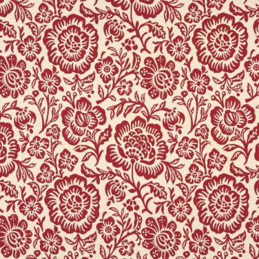F408 Red And Beige Floral Matelasse Reversible Upholstery Fabric By The Yard | Width: 54""
