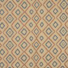 J746 Southwest Style Diamond Upholstery Fabric | Beige Salmon Blue Upholstery Fabric By The Yard