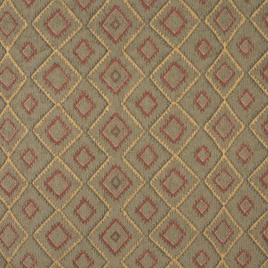 J751 Southwest Style Diamond Upholstery Fabric | Burgundy Gold Green Upholstery Fabric By The Yard