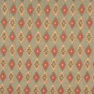 J753 Southwest Style Diamond Upholstery Fabric | Green, Gold And Red, Upholstery Fabric By The Yard