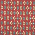 J754 Southwest Style Diamond Upholstery Fabric | Red, Blue And Beige, Upholstery Fabric By The Yard