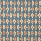 J755 Southwest Style Diamond Upholstery Fabric | Blue Salmon Beige Upholstery Fabric By The Yard
