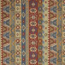 J760 Southwest Large Stripe Upholstery Fabric Green Red. Blue Gold Upholstery Fabric By The Yard