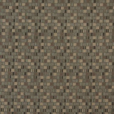 E262 Brown Small Scale Geometric Boxes Residential Contract Grade Upholstery Fabric By The Yard
