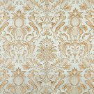 F554 Light Blue Ivory Green Gold Floral Pineapple Damask Upholstery Drapery Grade Fabric By The Yard