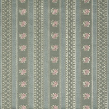 54"" Wide D124 Gold, Pink And Blue, Floral Striped Brocade Upholstery Fabric By The Yard