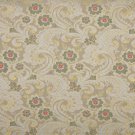 54"" Wide E391 Gold, White, Red And Green, Paisley Floral Brocade Upholstery Fabric By The Yard