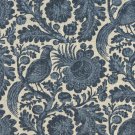 54"" Wide C416 Blue And Beige, Floral Abstract Outdoor, Indoor, Marine Upholstery Fabric By The Yard