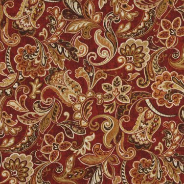 54"" Wide C421 Red Orange Green Abstract Floral Outdoor Indoor Marine Upholstery Fabric By The Yard