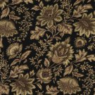 54"" Wide C433 Black, Green And Brown, Floral Outdoor, Indoor, Marine Upholstery Fabric By The Yard