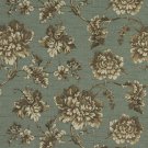 54"" Wide C439 Turquoise Brown Ivory Floral Outdoor Indoor Marine Upholstery Fabric By The Yard